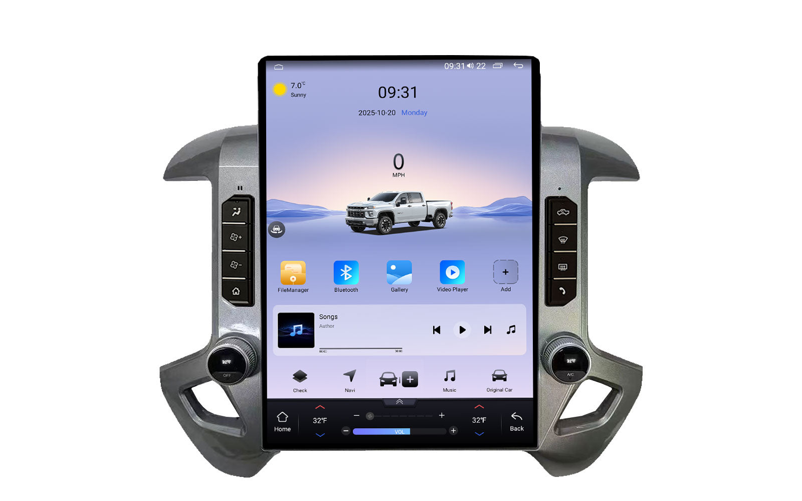 V7 Pro Dual 15-Inch Vertical Screen Replacement for GMC Sierra 1500 / 2500HD 2014-2018